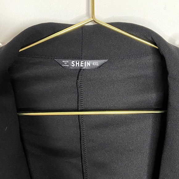 Shein Black Faux Pearl Embellished Gold Embroidered Jacket Size 4XL - Picture 8 of 13